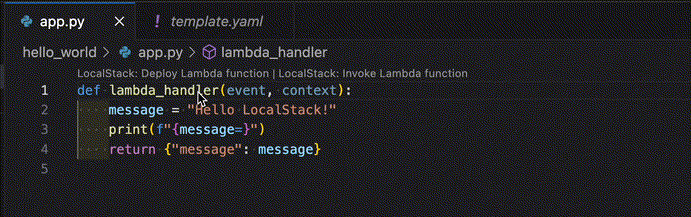 Deploying Lambda function via the VS Code Extension