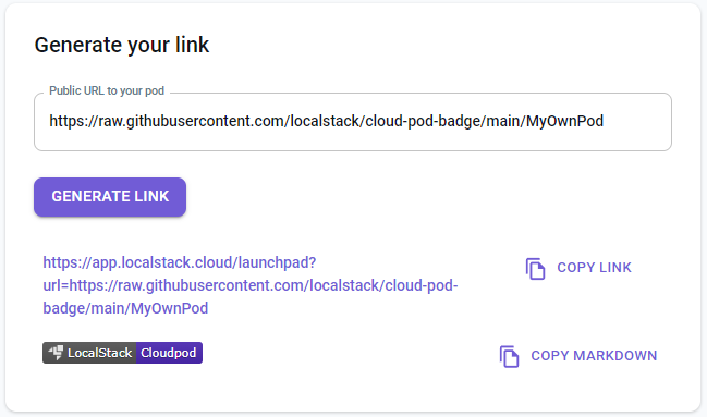 Cloud Pods Launchpad Link Generator